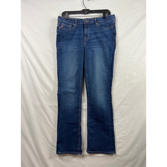 Tommy Hilfiger Denim - Tommy Hilfiger Tribeca Bootcut Jeans Womens 8 Dark Wash Stretch Mid Rise Denim